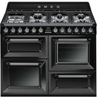Smeg Victoria Gas Electric cooker – Glossy Black TR4110BL1
