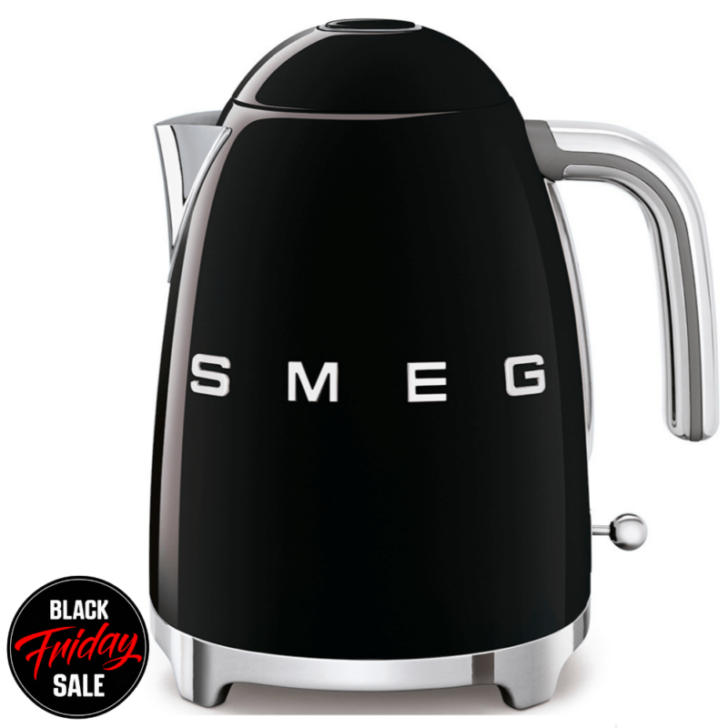 Smeg 1.7L Retro Kettle - Glossy Black KLF03BLSA