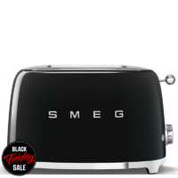 Smeg 2 slice toaster - Glossy Black TSF01BLSA