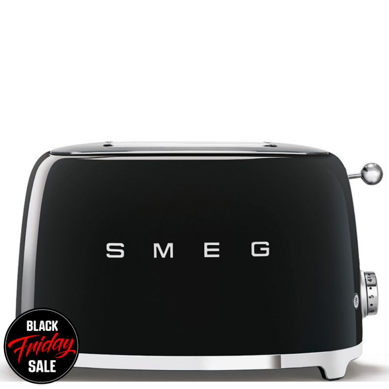 Smeg 2 slice toaster - Glossy Black TSF01BLSA
