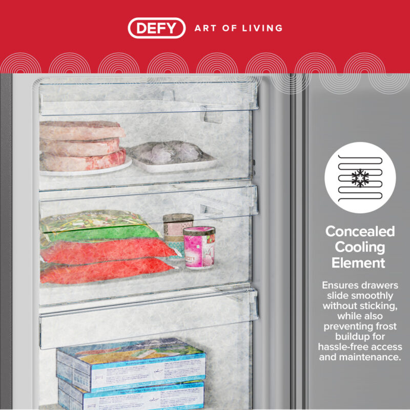 Defy C455 Eco Fridge freezer – Silver DAC645