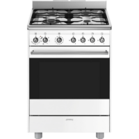 SMEG 60cm Gas / Electric Cooker – Glossy White SSA60MWH2