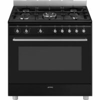 SMEG 90cm Concert Full-Gas cooker – Black SSA91GGXBL2