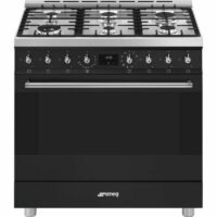 SMEG 90cm Symphony Gas / Electric Cooker - Matt Black C9MAMBSSA2
