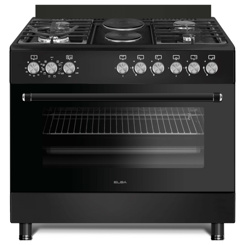Elba Essential 90cm Gas Electric Cooker – Black 04/96CL727B