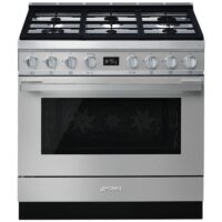 Smeg 90cm Portofino Gas Electric Pyrolytic Cooker - Stainless Steel CPF9GPX