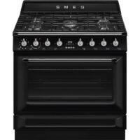 Smeg 90cm Victoria Cooker – Glossy Black TR90GMBL