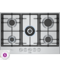 Bosch 75cm Series 6 Gas Hob – Stainless Steel PCQ7A5I90Z