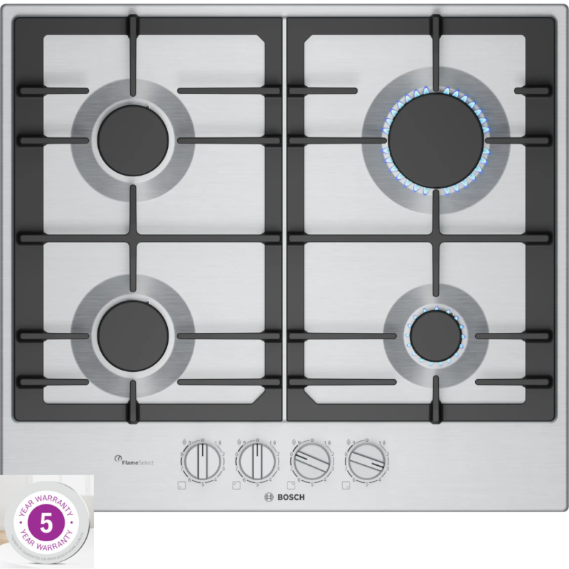 Bosch Series 6 Gas Hob – Stainless steel PCP6A5I90Z