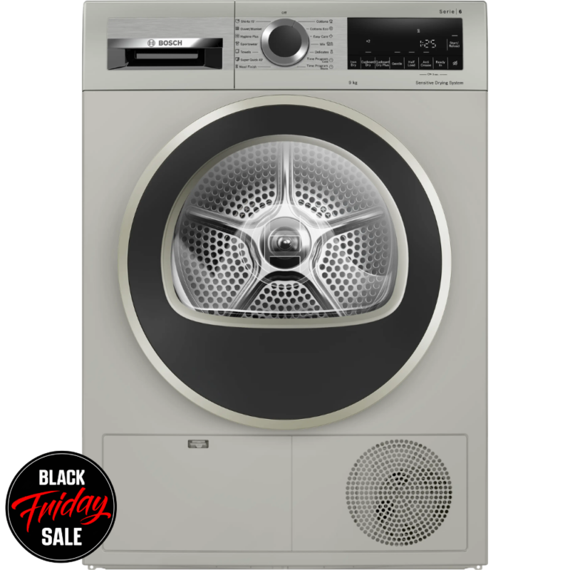 Bosch Series 6 Condenser Dryer 9kg – Silver Inox WPG1411XZA