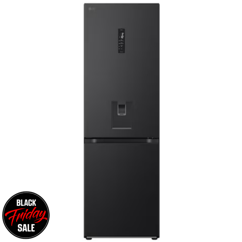 LG 376 Litre Fridge Freezer - Black GC-F459FSUW