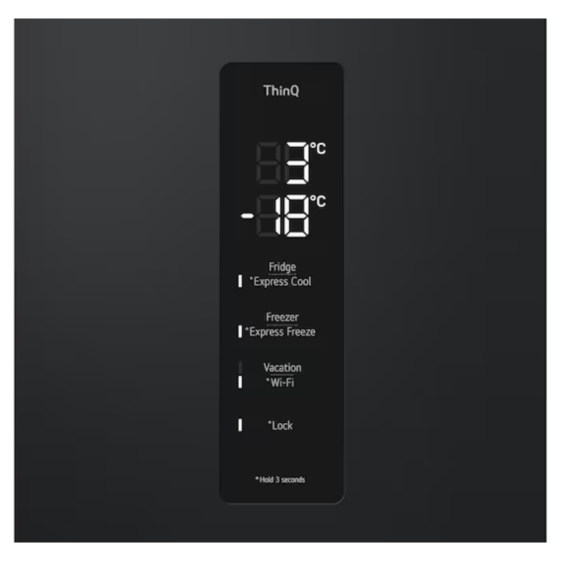 LG 376 Litre Fridge Freezer - Black GC-F459FSUW