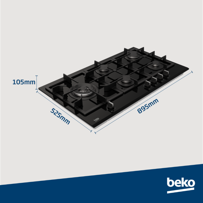 Beko 90cm Gas on Glass Hob – MACM90BG