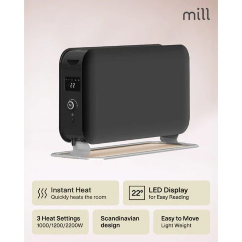 Mill LED Portable Heater – Black CO2200LEDMAXB