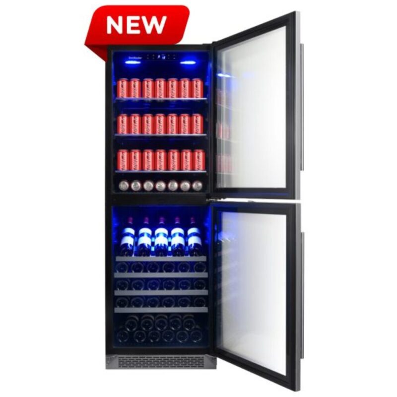 Snomaster 206L + 75 Bottle Upright Double Door Beverage/Wine Cooler – SMBW-180