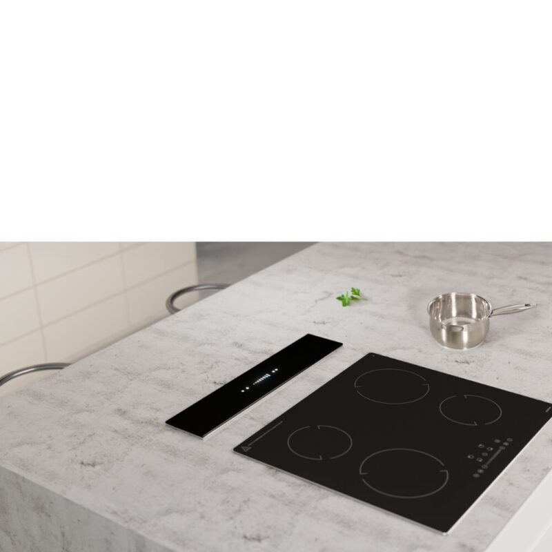 Falco 60cm Downdraft Black Glass Extractor – FAL-60-DDG-BG