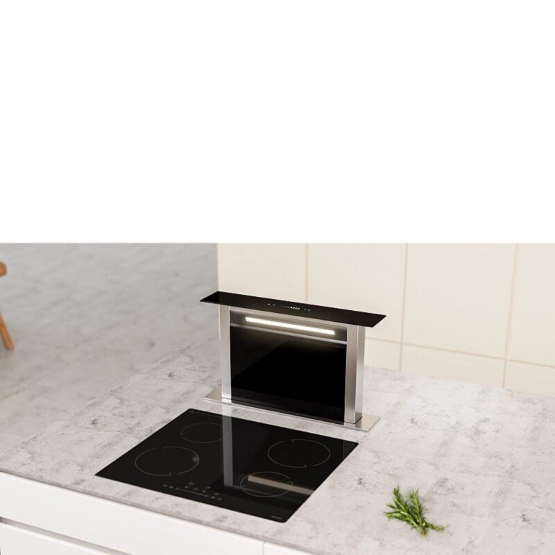 Falco 60cm Downdraft Black Glass Extractor – FAL-60-DDG-BG