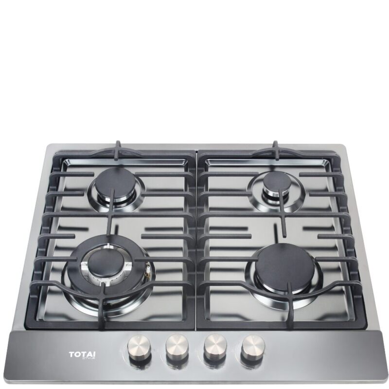 Totai 4 Burner Gas Hob - Black Stainless Steel 03/TS4BNR-BSS