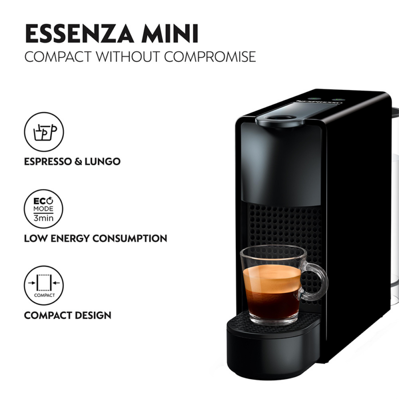Nespresso Essenza Mini Coffee Pod Machine – Black