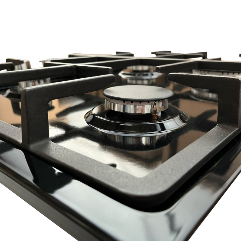 Luxe 60cm Black Enamel Gas hob with Battery Ignition – BS-60-B1