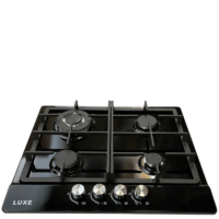 Luxe 60cm Black Enamel Gas hob with Battery Ignition – BS-60-B1
